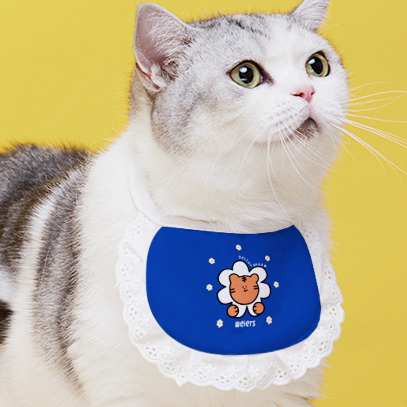 KFX-1340733 Cute Cartoon Cat Bibs in Various Colors and Patterns for Pets