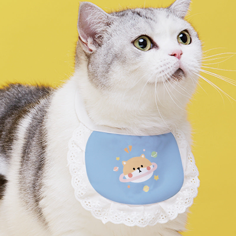 KFX-1340733 Cute Cartoon Cat Bibs in Various Colors and Patterns for Pets
