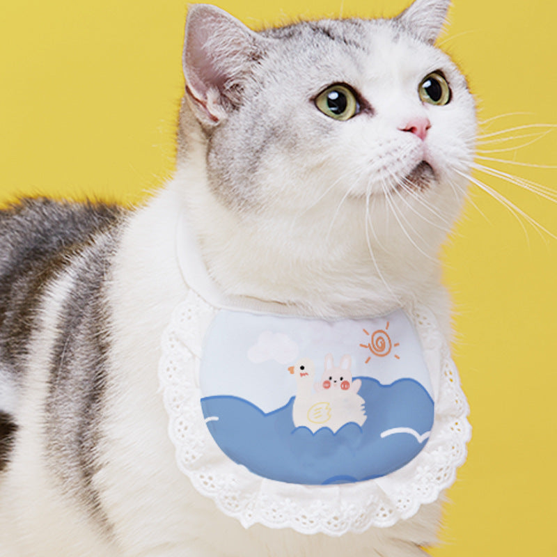 KFX-1340733 Cute Cartoon Cat Bibs in Various Colors and Patterns for Pets