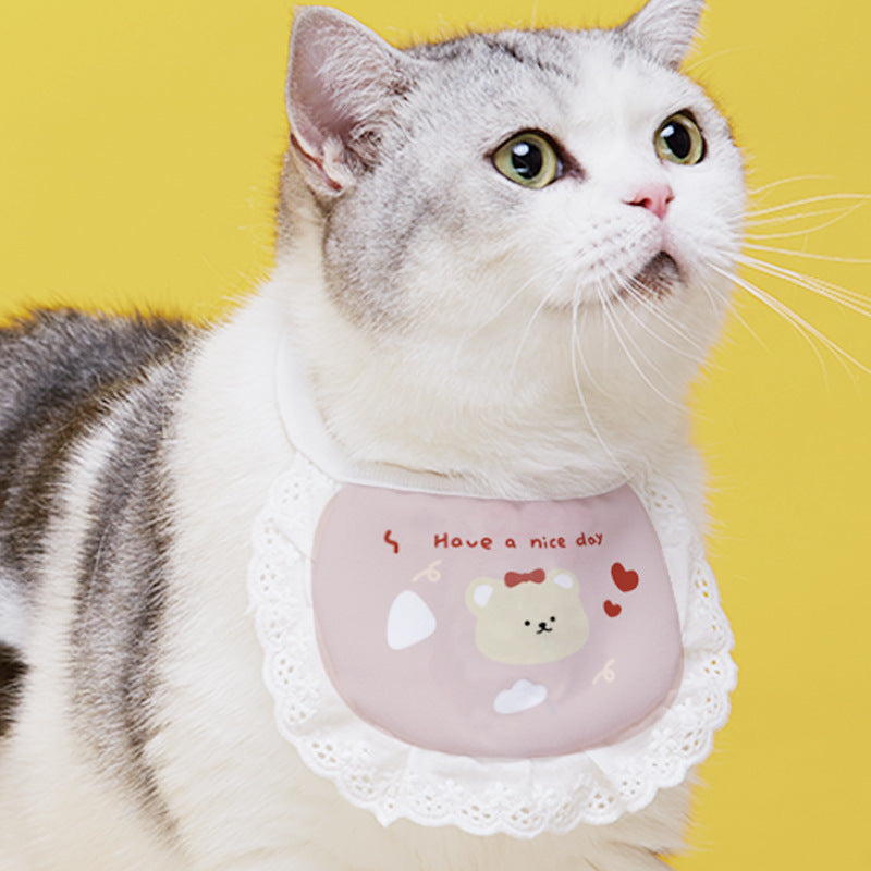 KFX-1340733 Cute Cartoon Cat Bibs in Various Colors and Patterns for Pets