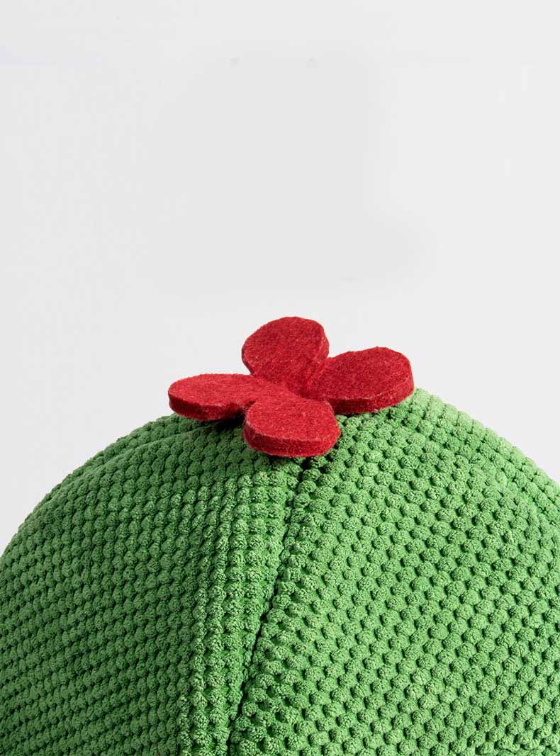 KFX-1342781 Cactus-Shaped Closed Cat Litter Nest for Cozy Winter Comfort - Green and Dark Green, Cloth Material, 38x38x45CM