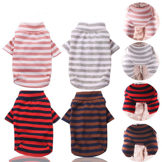 KFX-1343165 Striped Stretch Leggings for Pets – Elastic Cotton, Various Sizes and Colors