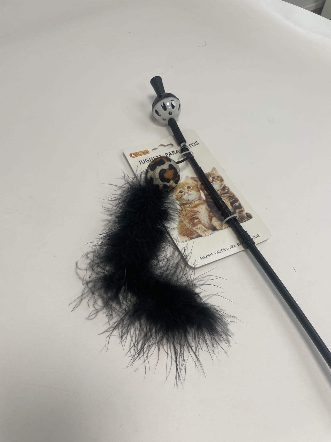 KFX-1343549 Interactive Chicken Feather Cat Teaser with Small Ball