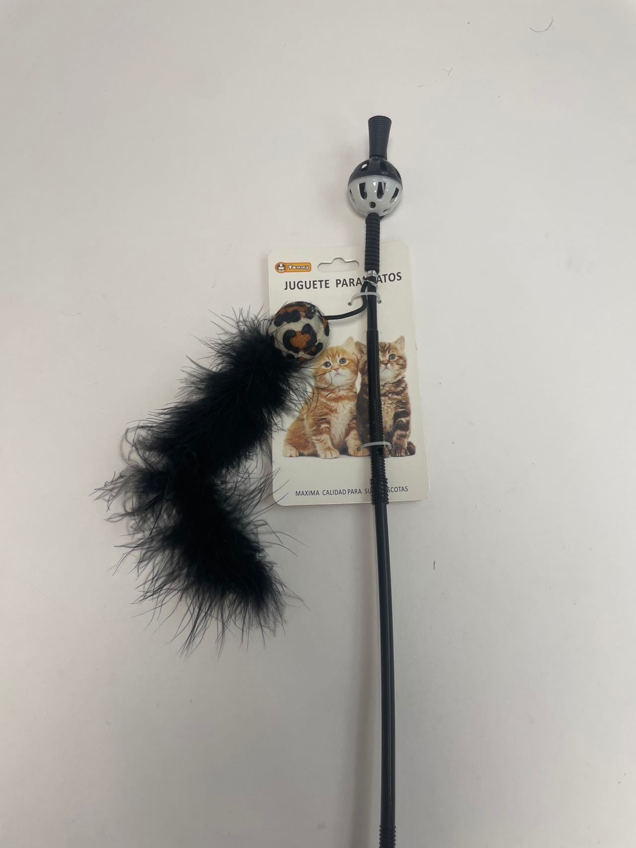 KFX-1343549 Interactive Chicken Feather Cat Teaser with Small Ball