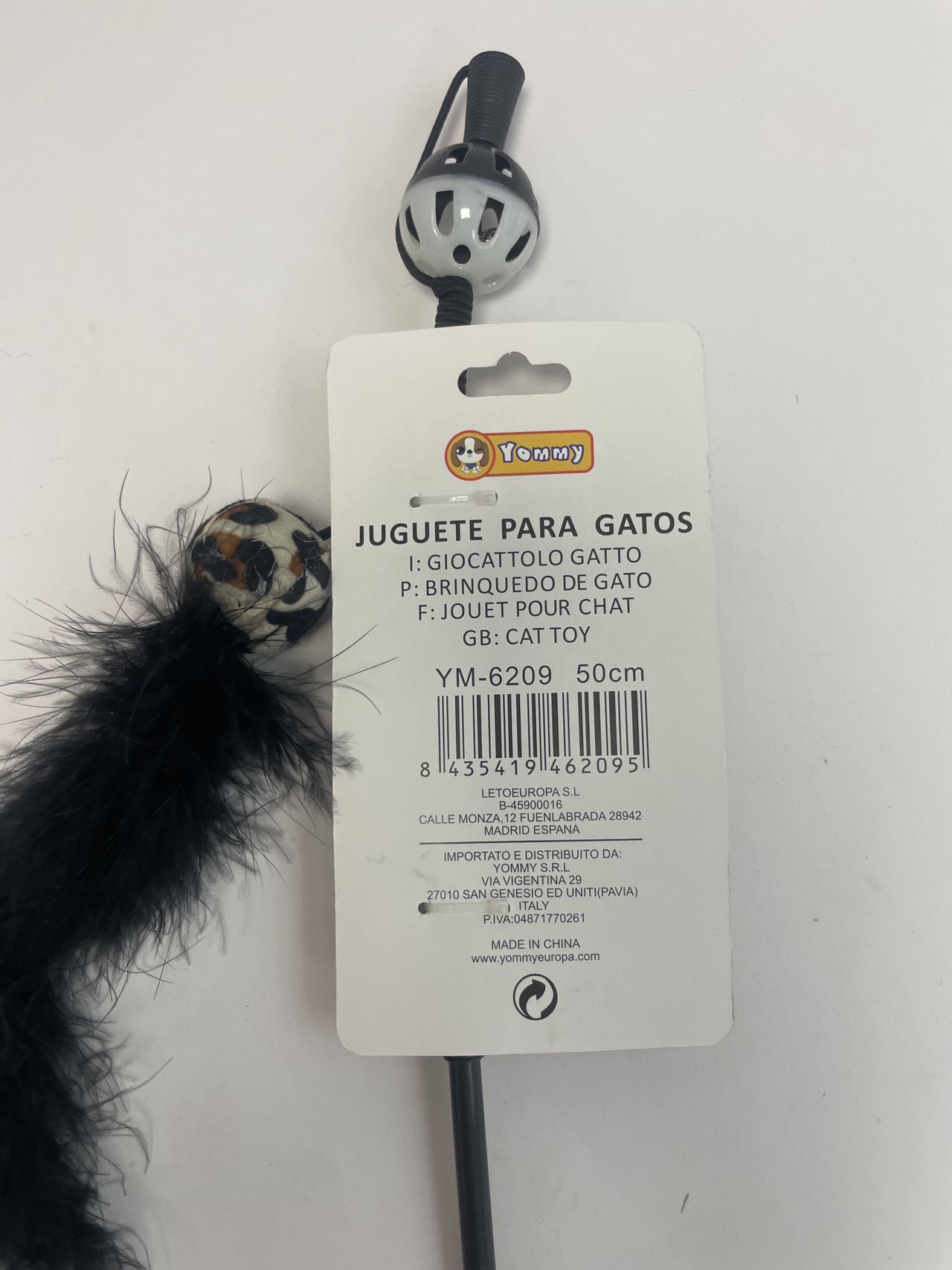 KFX-1343549 Interactive Chicken Feather Cat Teaser with Small Ball
