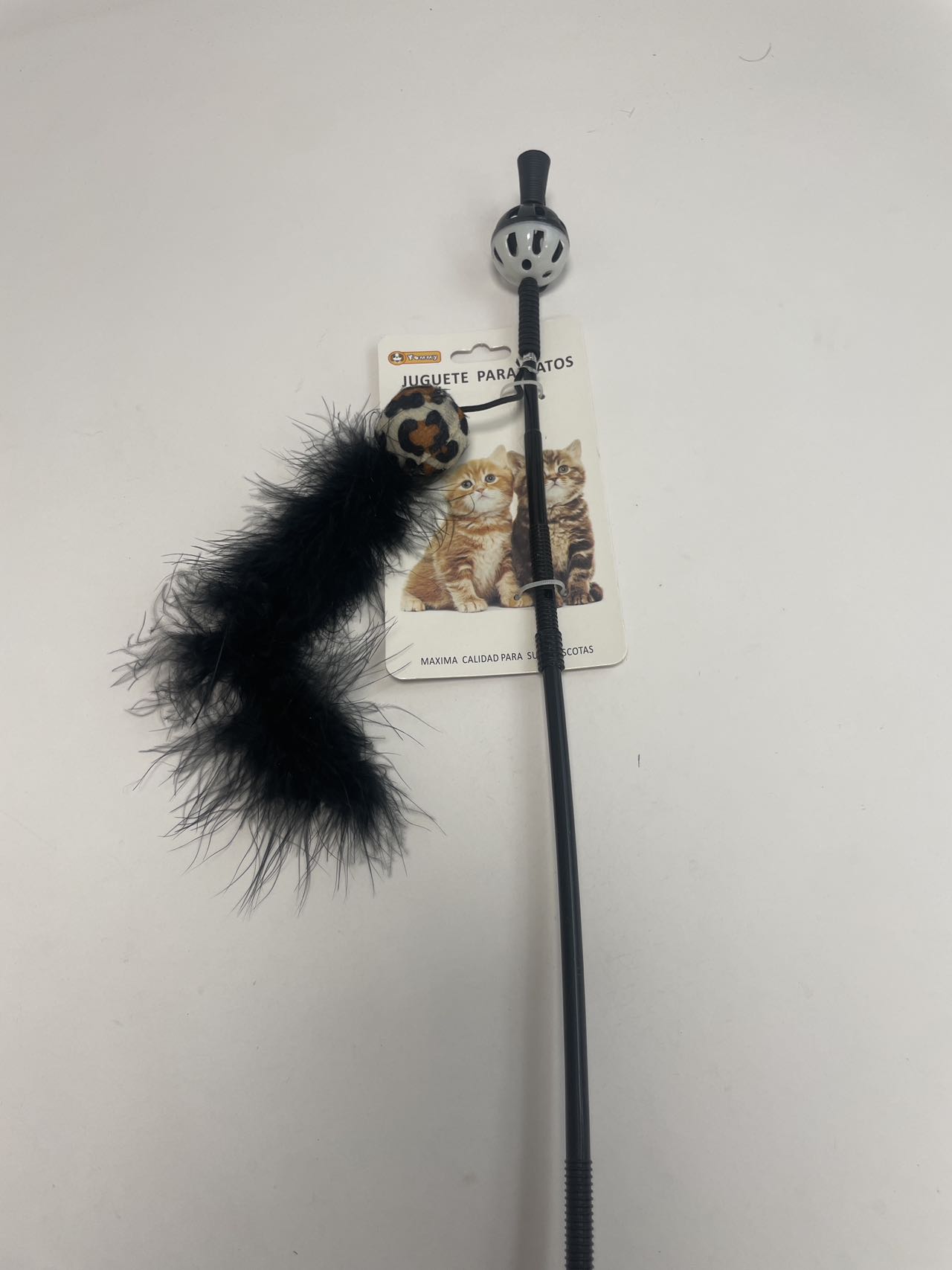 KFX-1343549 Interactive Chicken Feather Cat Teaser with Small Ball