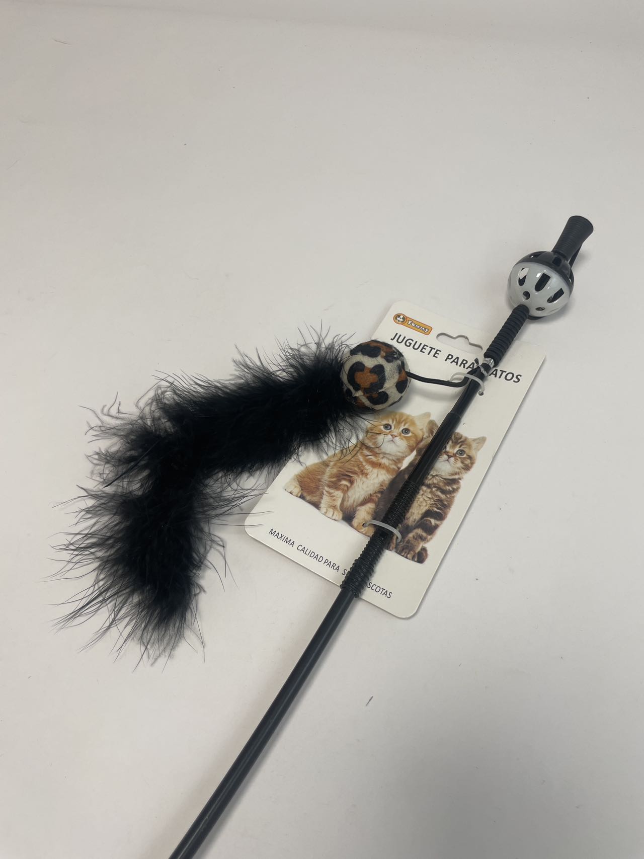 KFX-1343549 Interactive Chicken Feather Cat Teaser with Small Ball