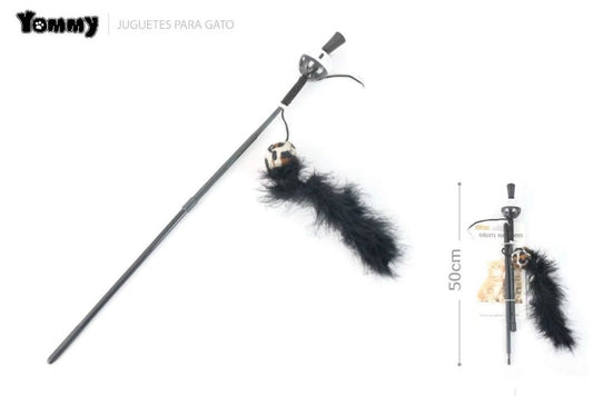 KFX-1343549 Interactive Chicken Feather Cat Teaser with Small Ball