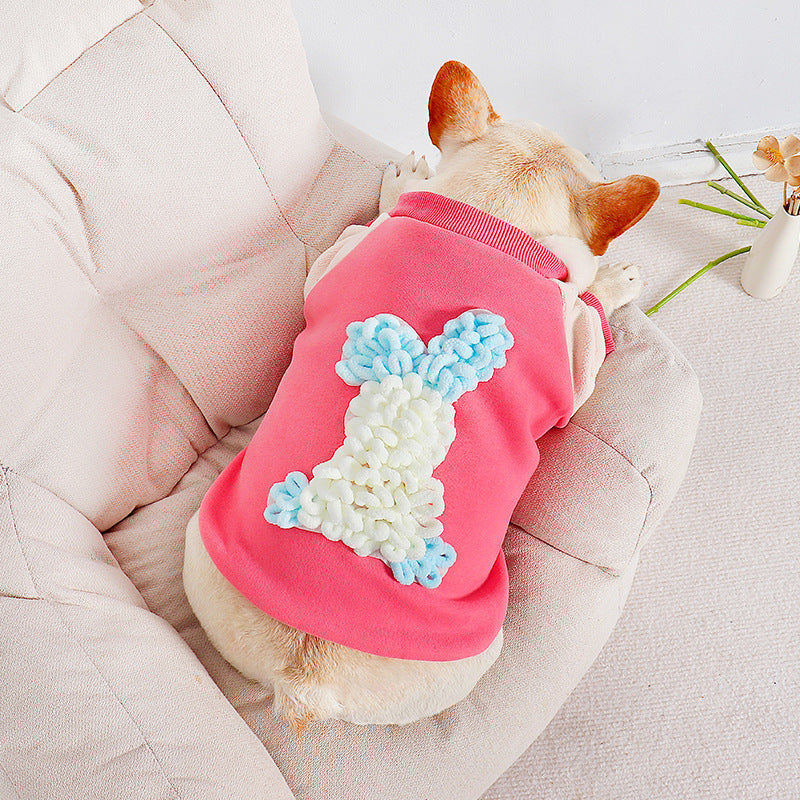 KFX-1343805 Cozy Cotton Pet Hoodie for Dogs in Pink – Casual Style Bichon Pug Apparel