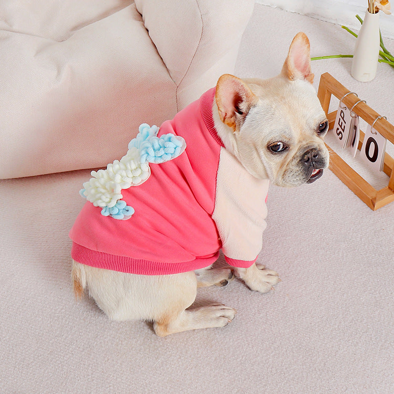 KFX-1343805 Cozy Cotton Pet Hoodie for Dogs in Pink – Casual Style Bichon Pug Apparel