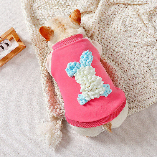 KFX-1343805 Cozy Cotton Pet Hoodie for Dogs in Pink – Casual Style Bichon Pug Apparel