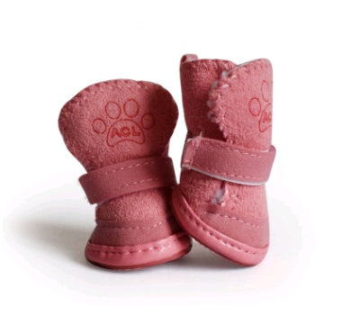 KFX-1345341 Lambskin Winter Pet Boots Set for Dogs - Warm and Stylish, 4 Pieces