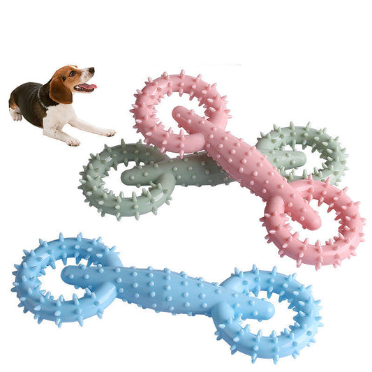KFX-1347133 Durable TPR Chew Toy for Dogs - Molar Stick in Blue, Pink, and Green