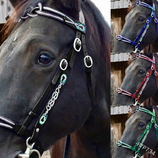 KFX-1348285 Durable PU Leather Horse Reins for Equestrian Activities - Black