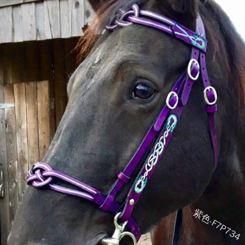 KFX-1348285 Durable PU Leather Horse Reins for Equestrian Activities - Black