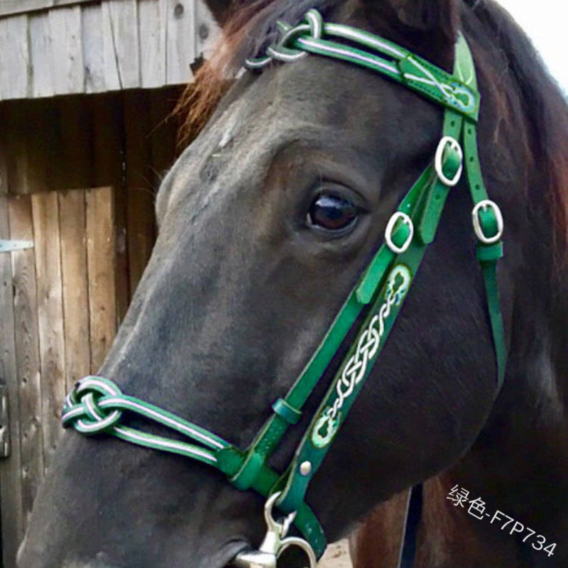 KFX-1348285 Durable PU Leather Horse Reins for Equestrian Activities - Black
