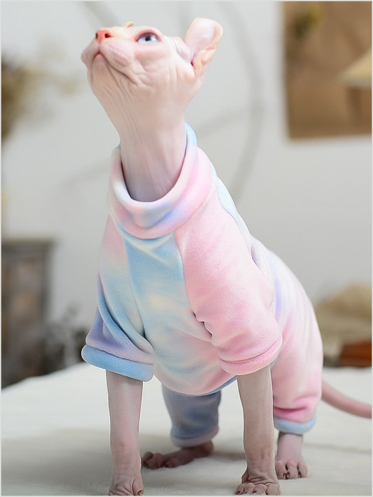 KFX-1349053 Silver Fox Velvet Tie-Dyed Four-Legged Jacket for Pets