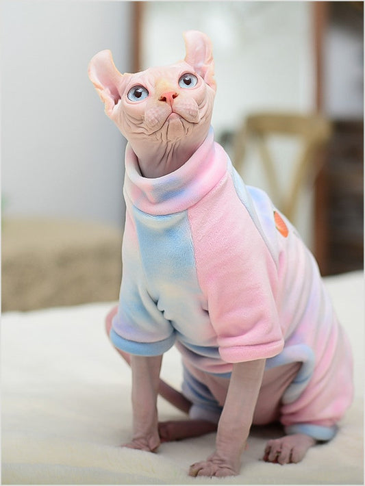 KFX-1349053 Silver Fox Velvet Tie-Dyed Four-Legged Jacket for Pets