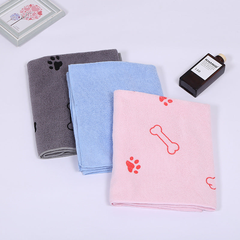 KFX-1350077 Absorbent Fiber Towel for Dogs and Cats - 60x100cm in Blue, Pink, Gray