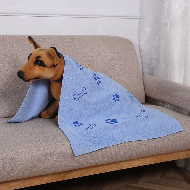 KFX-1350077 Absorbent Fiber Towel for Dogs and Cats - 60x100cm in Blue, Pink, Gray