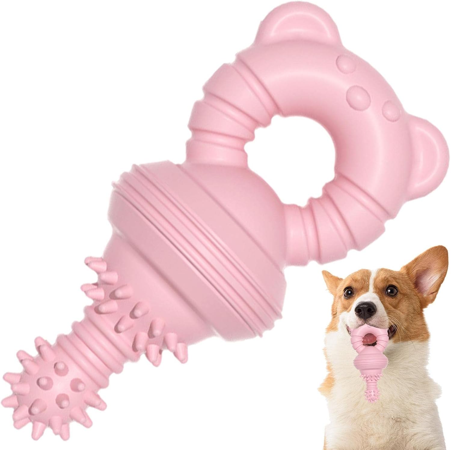 KFX-1351741 Durable Teeth Cleaning Rubber Chew Toy for Dogs and Cats - Ideal for Aggressive Chewers