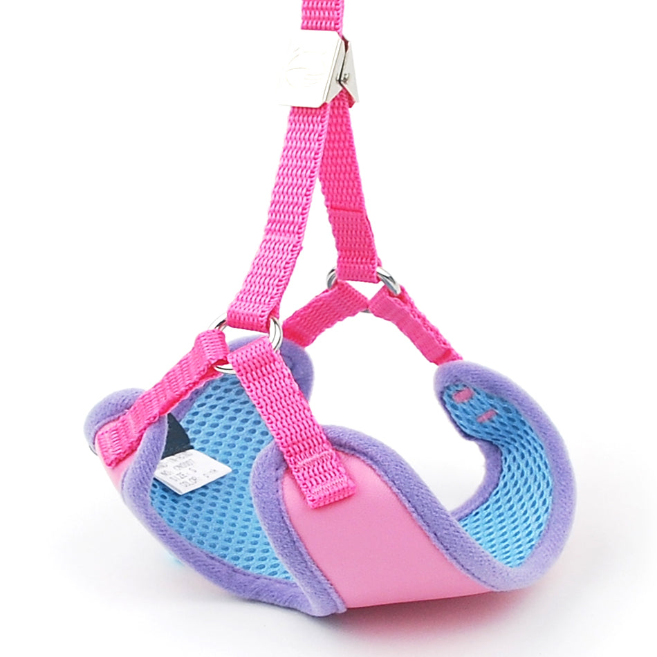 KFX-1353533 Breathable PU Mesh Vest-Style Harness with Adjustable Straps and Durable Copper Bell for Pets