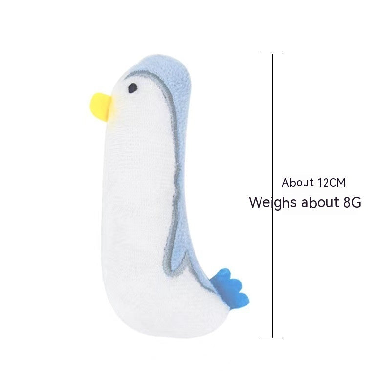 KFX-1353917 Bite-Resistant Catnip Plush Toy - Green Snake, Yellow Cockerel, Gray and Dark Green Dinosaurs, White Penguin