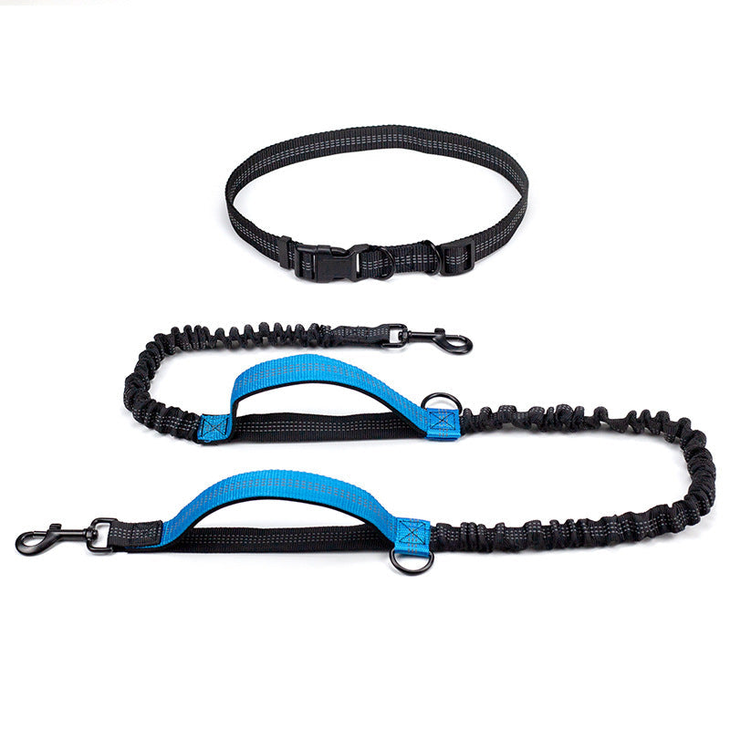 KFX-1354045 Reflective Telescopic Dog Leash with Adjustable Traction Belt in Multiple Colors