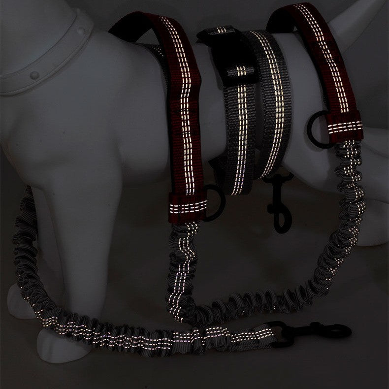 KFX-1354045 Reflective Telescopic Dog Leash with Adjustable Traction Belt in Multiple Colors