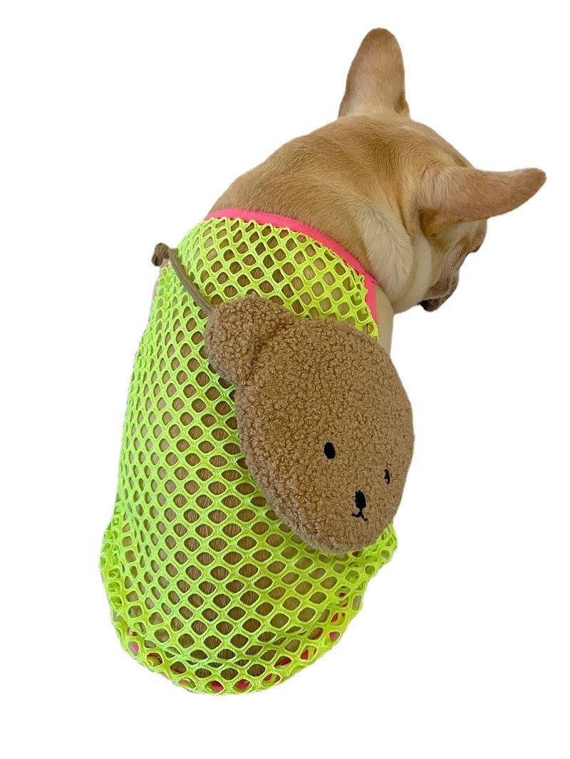 KFX-1354813 Summer Breathable Sun Protection Vest for Dogs - Orange and Green, Multiple Sizes Available