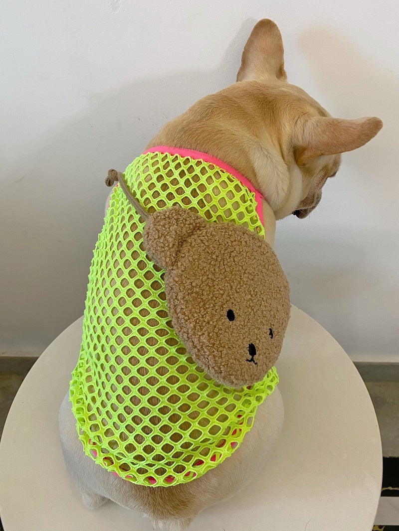 KFX-1354813 Summer Breathable Sun Protection Vest for Dogs - Orange and Green, Multiple Sizes Available
