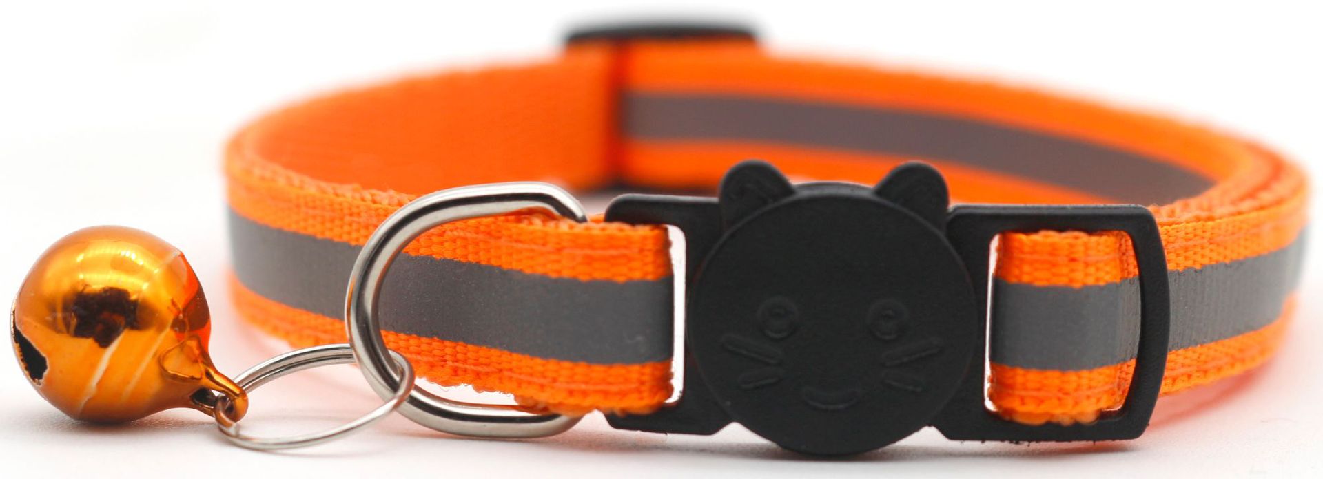 KFX-1356221 Reflective Monochrome Detachable Pet Safety Collar with Bell