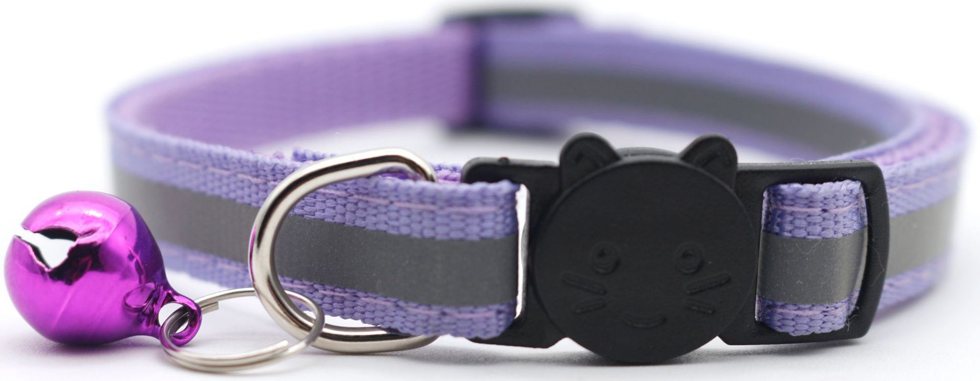 KFX-1356221 Reflective Monochrome Detachable Pet Safety Collar with Bell