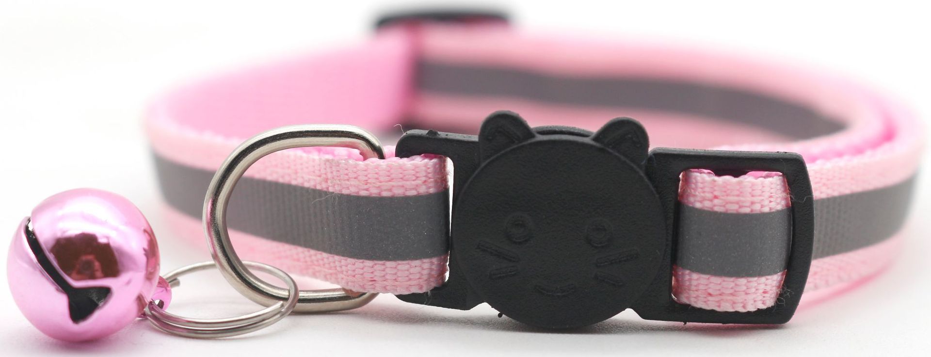 KFX-1356221 Reflective Monochrome Detachable Pet Safety Collar with Bell
