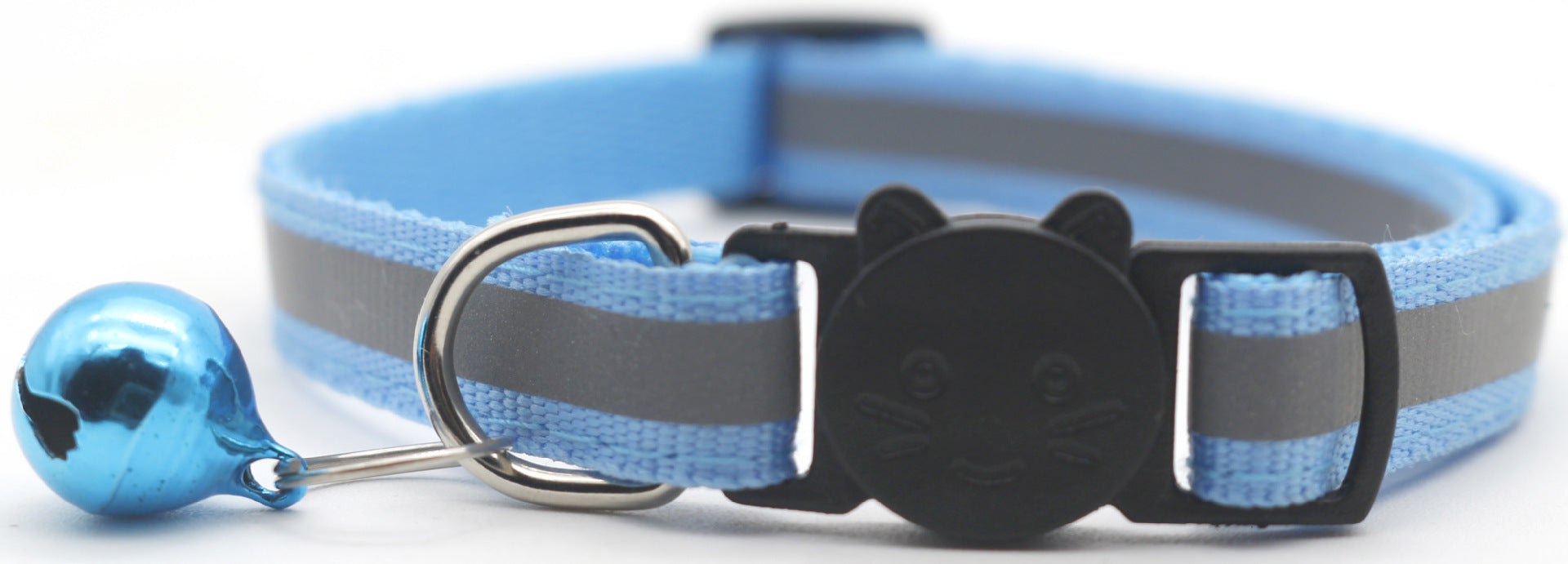 KFX-1356221 Reflective Monochrome Detachable Pet Safety Collar with Bell