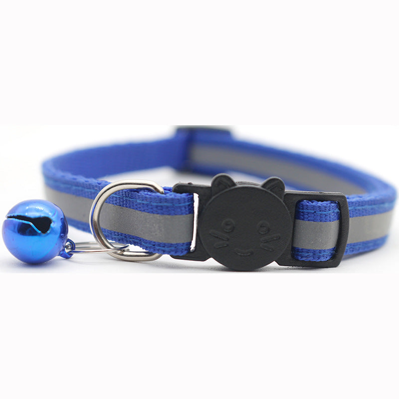 KFX-1356221 Reflective Monochrome Detachable Pet Safety Collar with Bell