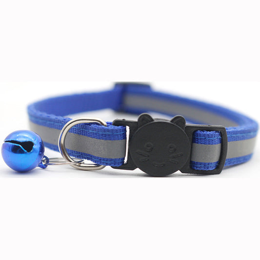 KFX-1356221 Reflective Monochrome Detachable Pet Safety Collar with Bell