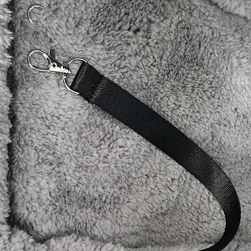 KFX-1356477 Portable Folding Pet Carrier for Cats and Dogs - Breathable Cloth Design, Medium Hardness, Black Gray Color
