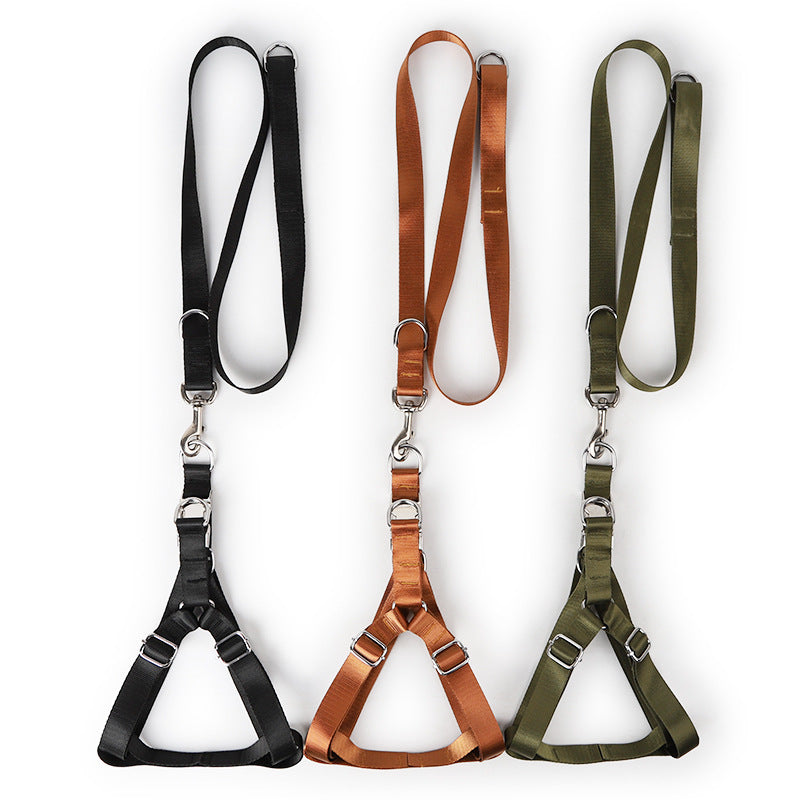 KFX-1359805 Buckle Chest and Back Traction Rope with Adjustable Leash and Solid Color Options