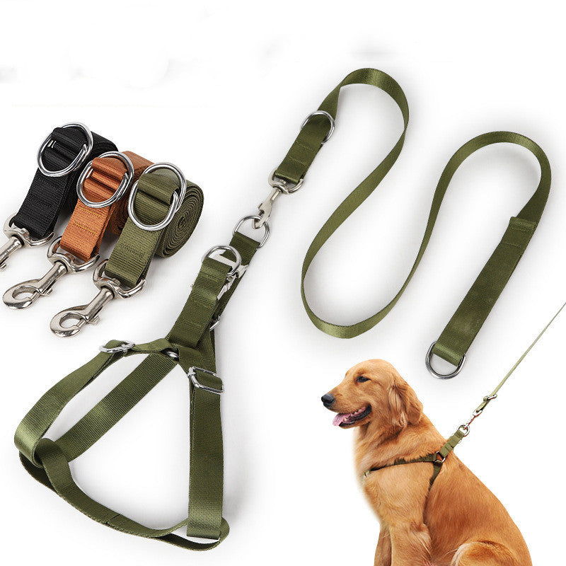 KFX-1359805 Buckle Chest and Back Traction Rope with Adjustable Leash and Solid Color Options