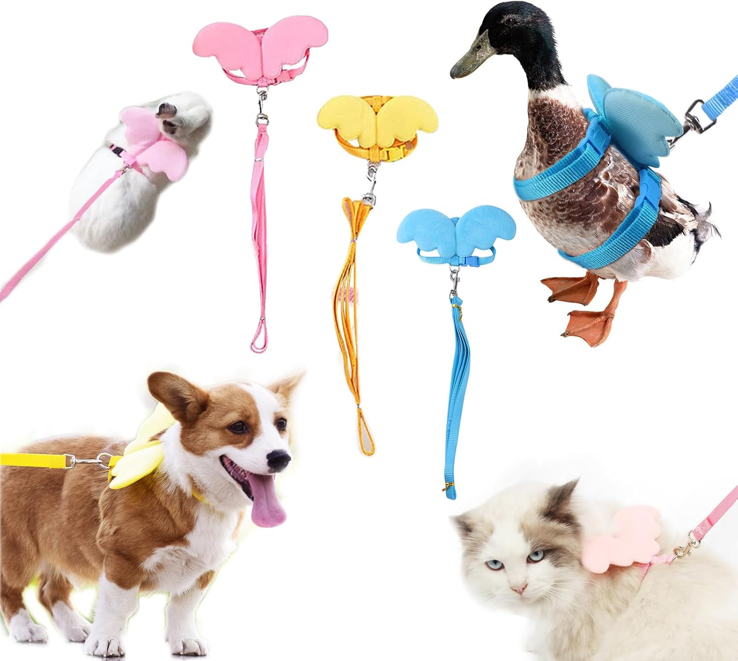 KFX-1361469 Adjustable Harness with Wings and Leash for Chickens, Ducks, Geese, Hens, and Small Pets