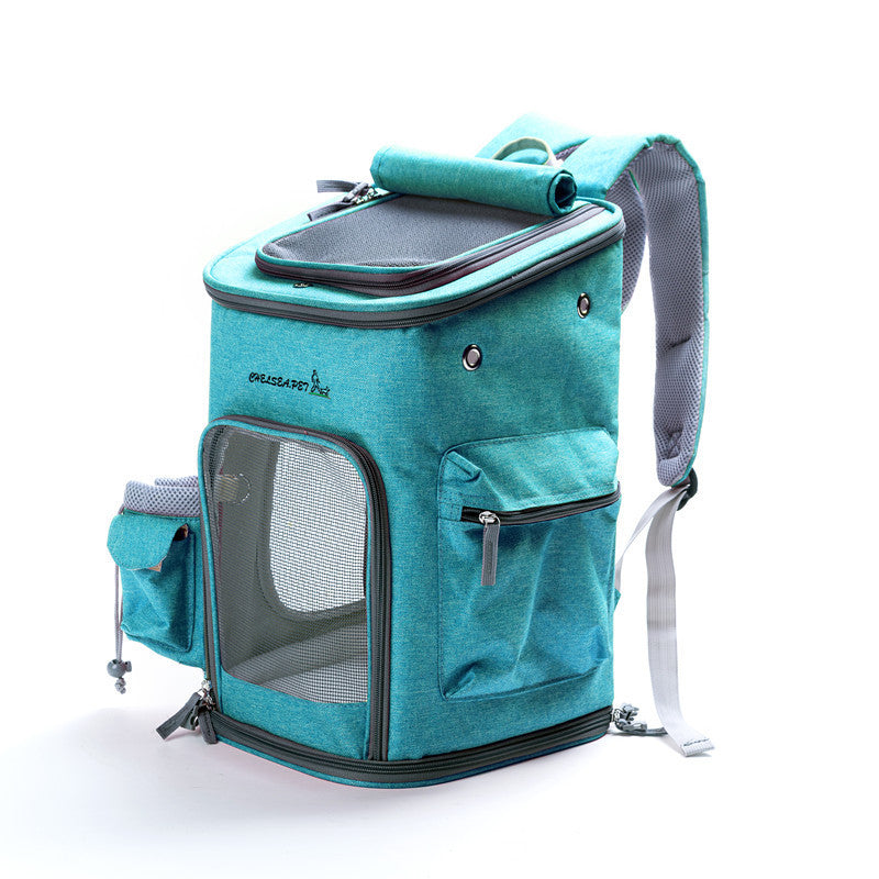 KFX-1362237 Folding Cat Carrier Bag - Durable Polyester, 33.7L Capacity, Medium to Hard Support