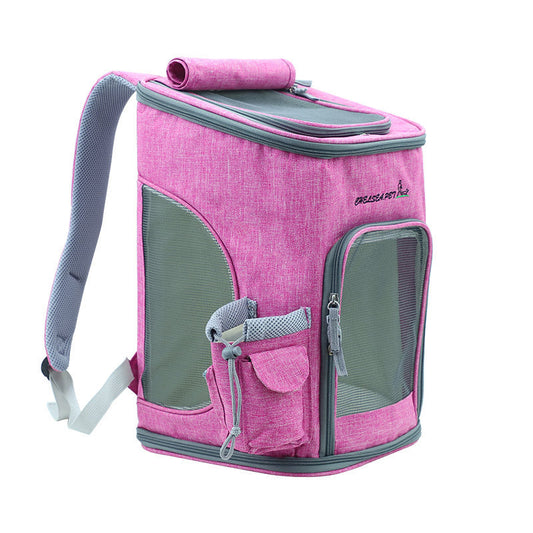 KFX-1362237 Folding Cat Carrier Bag - Durable Polyester, 33.7L Capacity, Medium to Hard Support
