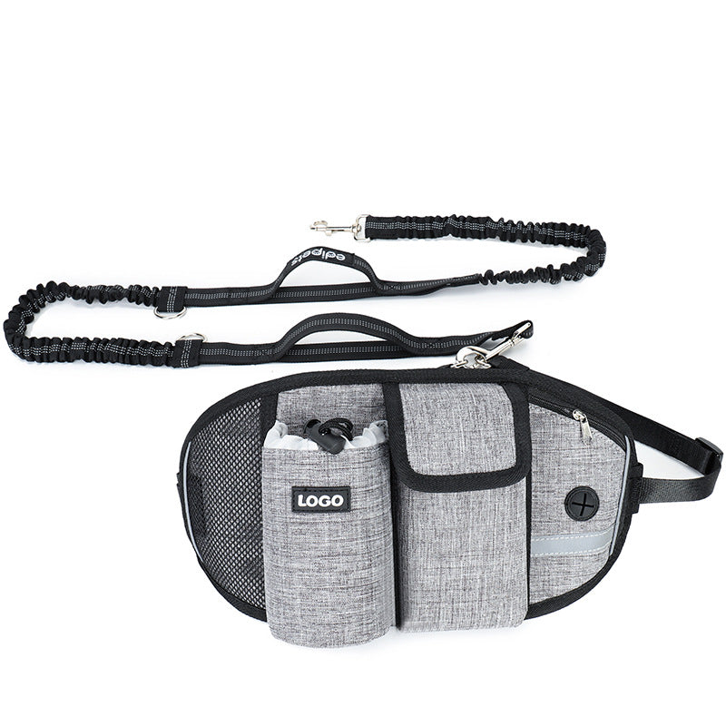 KFX-1367997 Hands-Free Dog Training Leash with Adjustable Waist Bag for Treats and Essentials