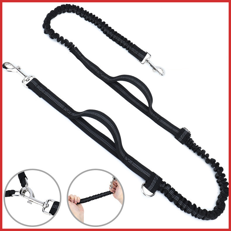 KFX-1367997 Hands-Free Dog Training Leash with Adjustable Waist Bag for Treats and Essentials