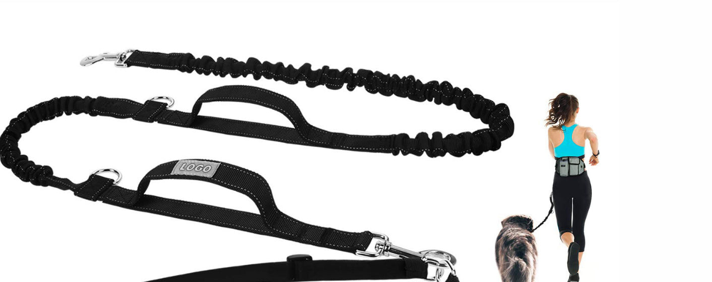 KFX-1367997 Hands-Free Dog Training Leash with Adjustable Waist Bag for Treats and Essentials