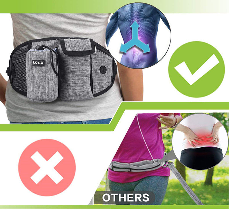 KFX-1367997 Hands-Free Dog Training Leash with Adjustable Waist Bag for Treats and Essentials