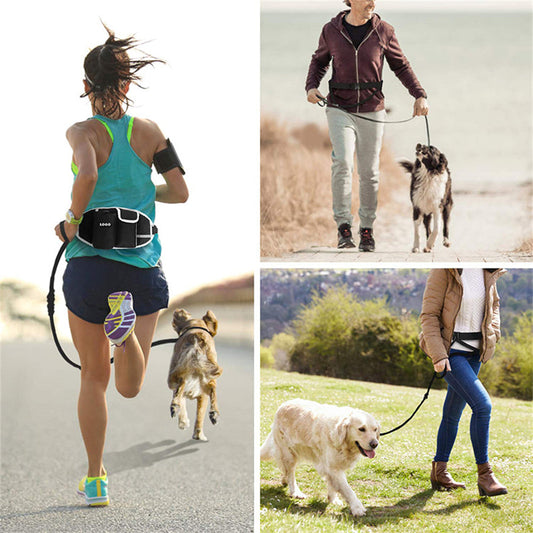 KFX-1367997 Hands-Free Dog Training Leash with Adjustable Waist Bag for Treats and Essentials