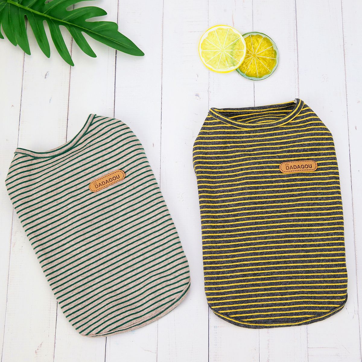 KFX-1368125 Thin Striped Cotton Vest for Dogs and Cats - Casual Pet Apparel