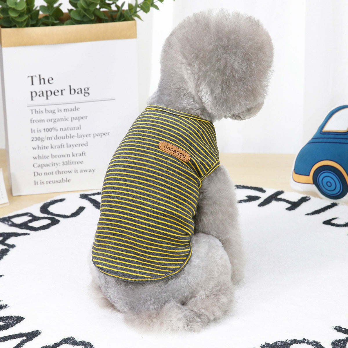 KFX-1368125 Thin Striped Cotton Vest for Dogs and Cats - Casual Pet Apparel